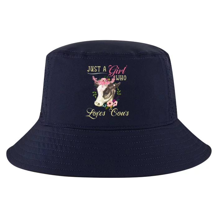 Funny Just A Girl Who Loves Cows Girls And Cow Owners Great Gift Cool Comfort Performance Bucket Hat