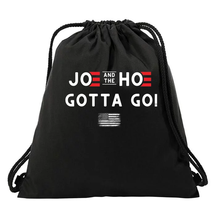 Funny Joe And The Hoe Gotta Go! American Flag Drawstring Bag ...