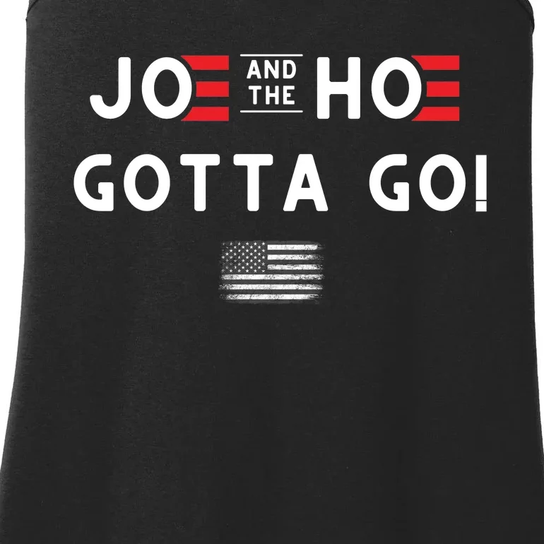 Funny Joe And The Hoe Gotta Go! American Flag Ladies Essential Tank