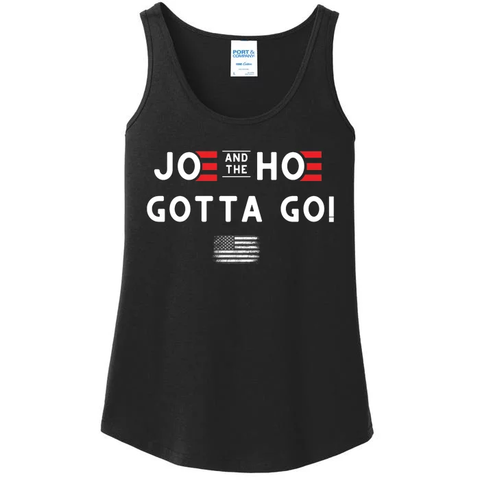 Funny Joe And The Hoe Gotta Go! American Flag Ladies Essential Tank