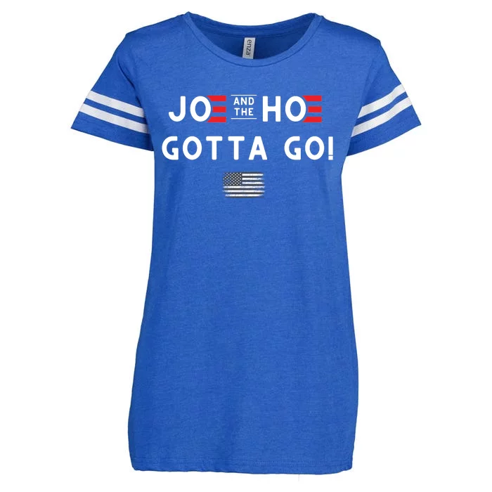 Funny Joe And The Hoe Gotta Go! American Flag Enza Ladies Jersey Football T-Shirt