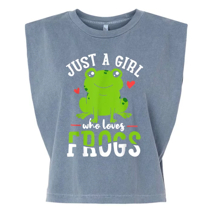 Frog Just A Girl Who Loves Frogs Gift Garment-Dyed Women's Muscle Tee