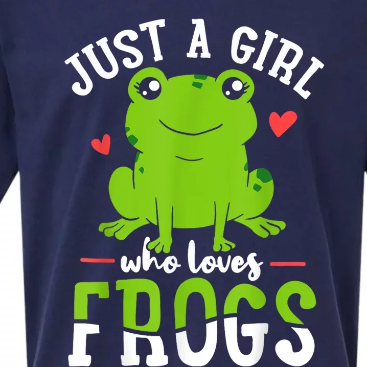 Frog Just A Girl Who Loves Frogs Gift Sueded Cloud Jersey T-Shirt