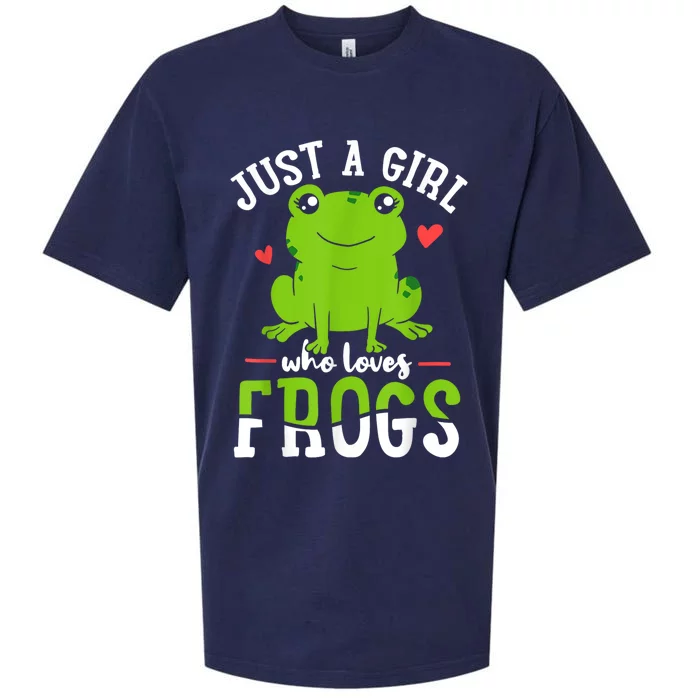 Frog Just A Girl Who Loves Frogs Gift Sueded Cloud Jersey T-Shirt