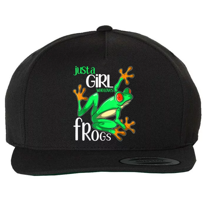 Frog Just A Girl Who Loves Frogs Gift Wool Snapback Cap