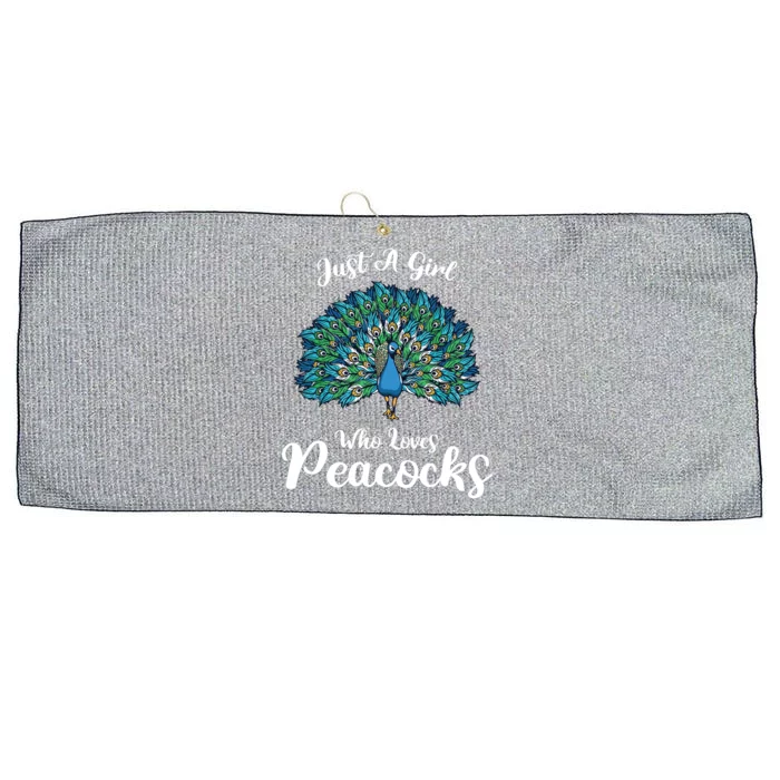 Funny Just A Who Loves Peacocks Large Microfiber Waffle Golf Towel