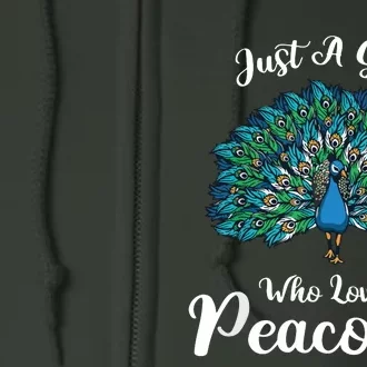 Funny Just A Who Loves Peacocks Gift Full Zip Hoodie