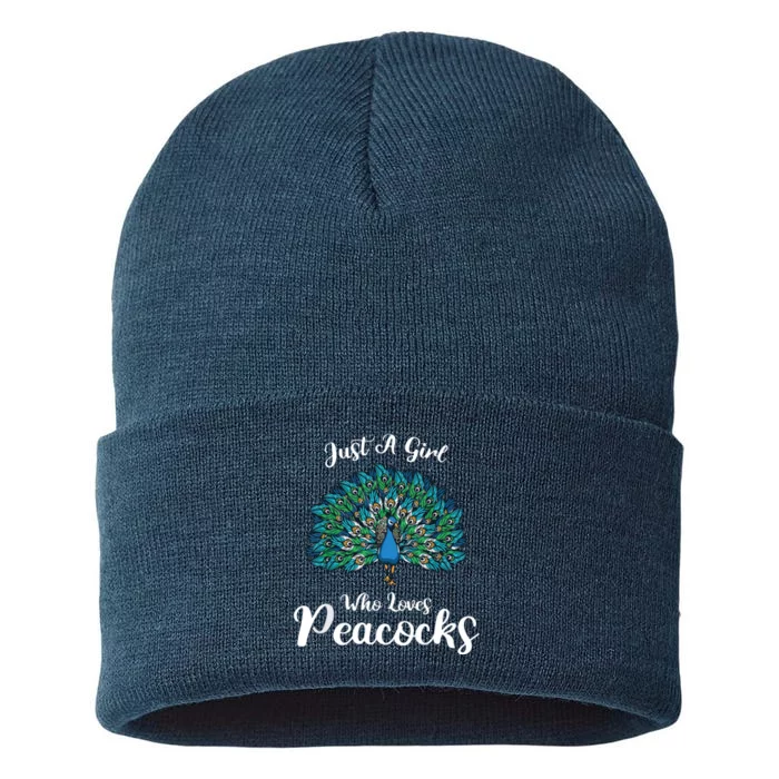 Funny Just A Who Loves Peacocks Gift Sustainable Knit Beanie