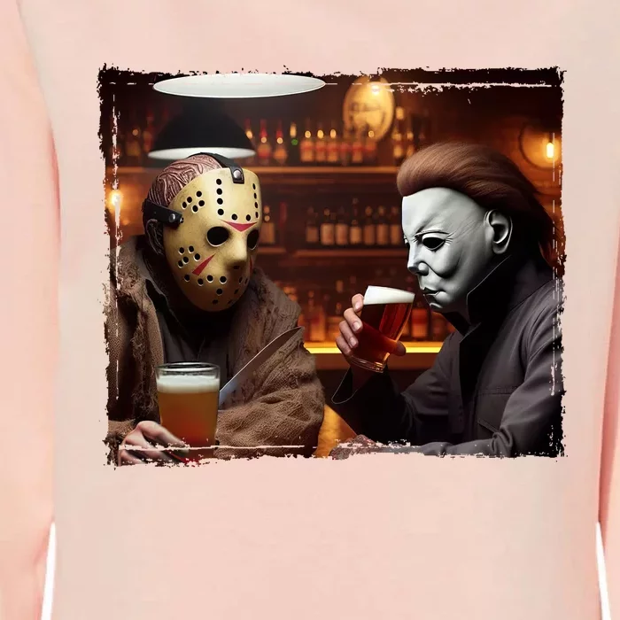 Funny Jason And Michael Halloween Drink Beer Womens California Wash Sweatshirt