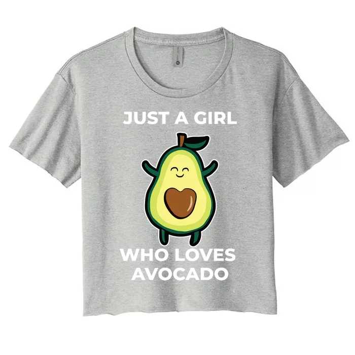 Funny Just A Girl Who Loves Avocado For Avocado Girl Women's Crop Top Tee