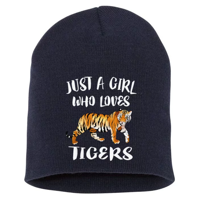 Funny Just A Girl Who Loves Tigers Tiger Animal Lover Gift Short Acrylic Beanie