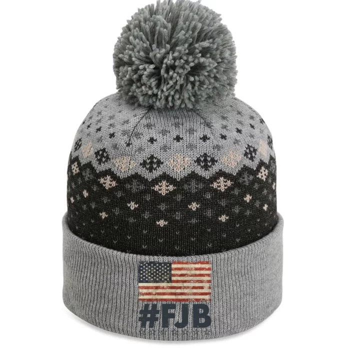 #FJB Distressed F Hoe Biden The Baniff Cuffed Pom Beanie