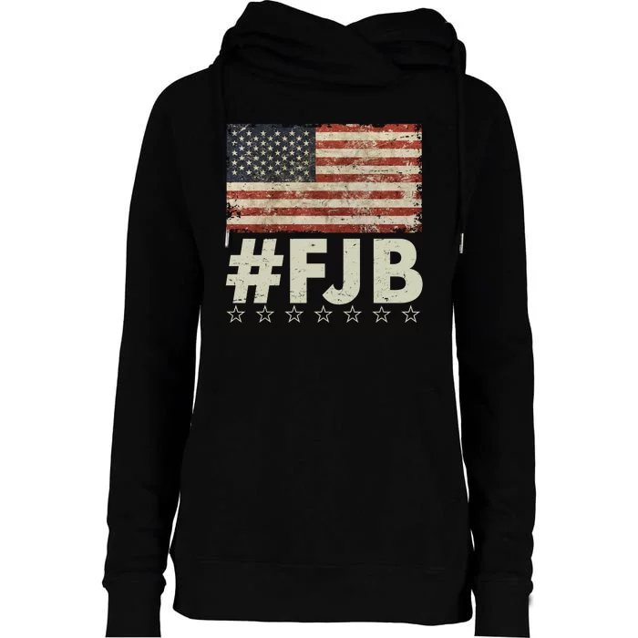 #FJB Distressed F Hoe Biden Womens Funnel Neck Pullover Hood