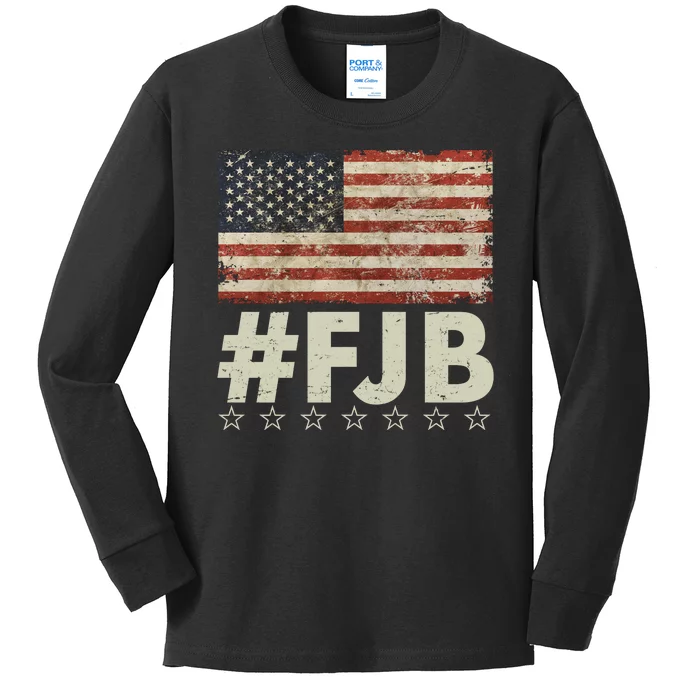 #FJB Distressed F Hoe Biden Kids Long Sleeve Shirt