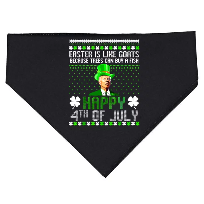 Funny Joe Biden Happy 4th Of July Confused St Patricks Day USA-Made Doggie Bandana