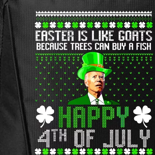 Funny Joe Biden Happy 4th Of July Confused St Patricks Day City Backpack