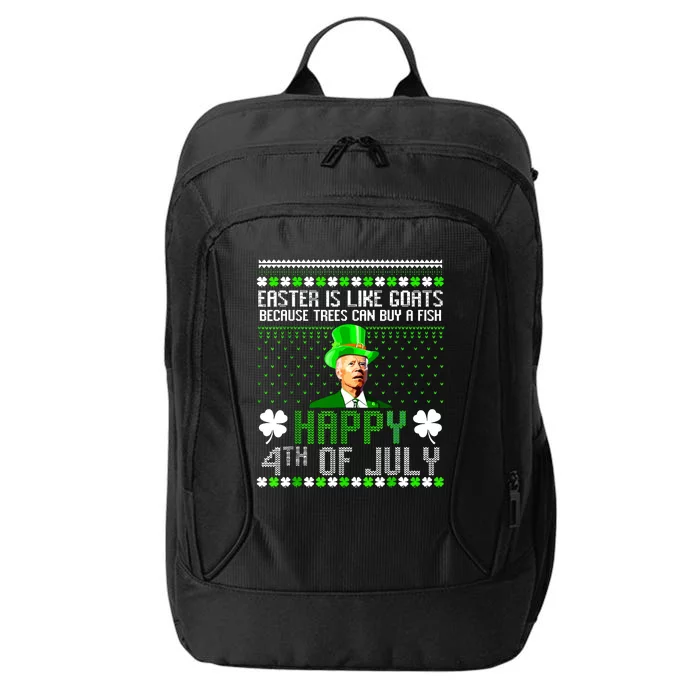 Funny Joe Biden Happy 4th Of July Confused St Patricks Day City Backpack