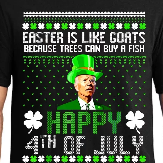 Funny Joe Biden Happy 4th Of July Confused St Patricks Day Pajama Set