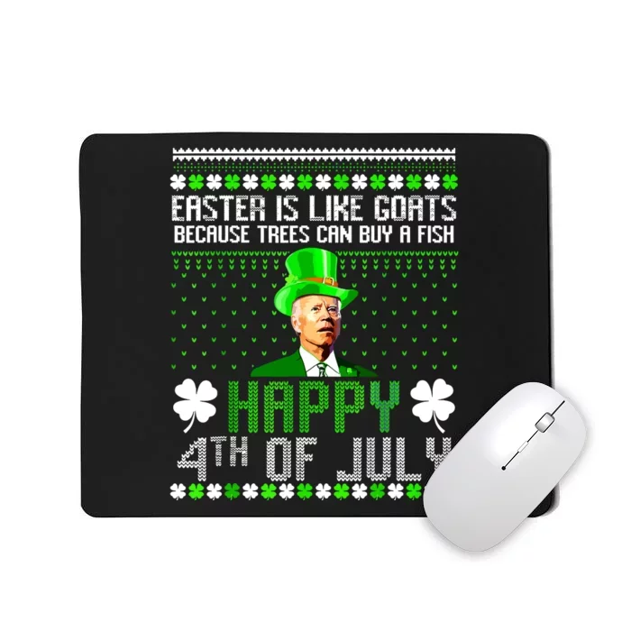 Funny Joe Biden Happy 4th Of July Confused St Patricks Day Mousepad