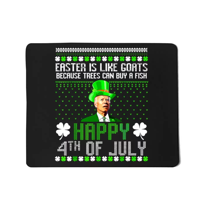 Funny Joe Biden Happy 4th Of July Confused St Patricks Day Mousepad