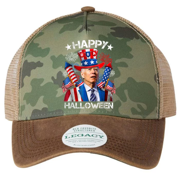 Funny Joe Biden Happy Halloween 4th Of July Firework Legacy Tie Dye Trucker Hat