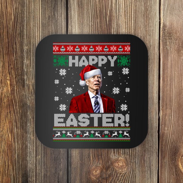 Funny Joe Biden Happy Easter Ugly Christmas Coaster