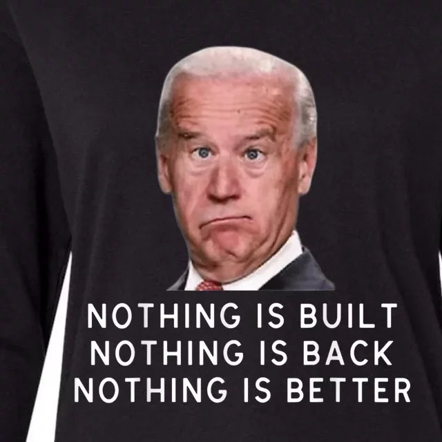 Funny Joe Biden Conservative Anti Biden Democrats Build Back Womens Cotton Relaxed Long Sleeve T-Shirt