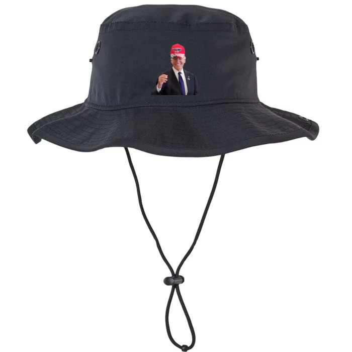 Funny Joe Biden Dons Trump 2024 Cap Wear A Trump Hat Legacy Cool Fit Booney Bucket Hat