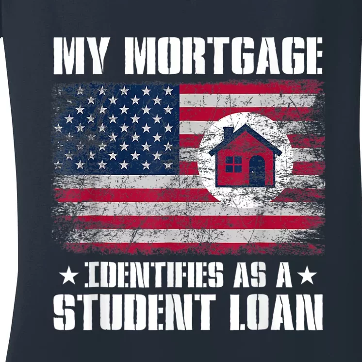 Funny Joe Biden My Mortgage Identifies As A Student Loan Women's V-Neck T-Shirt