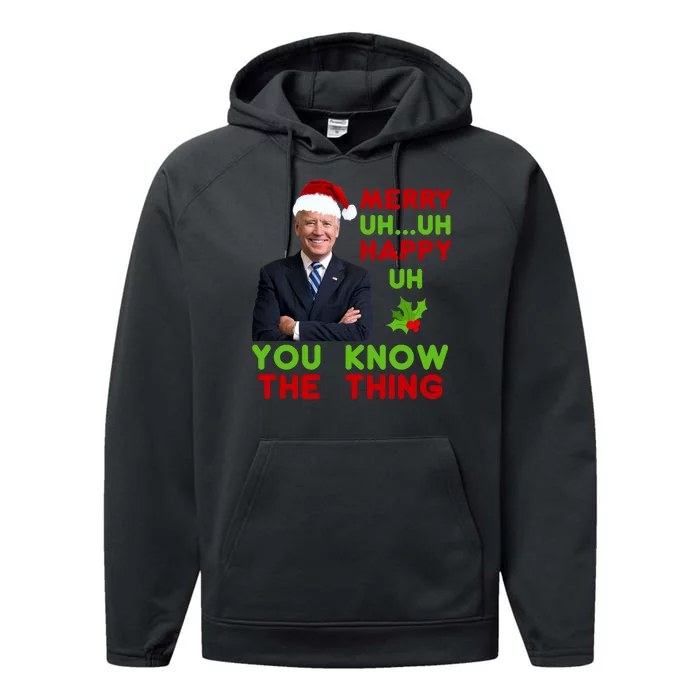 Funny Joe Biden Christmas Performance Fleece Hoodie