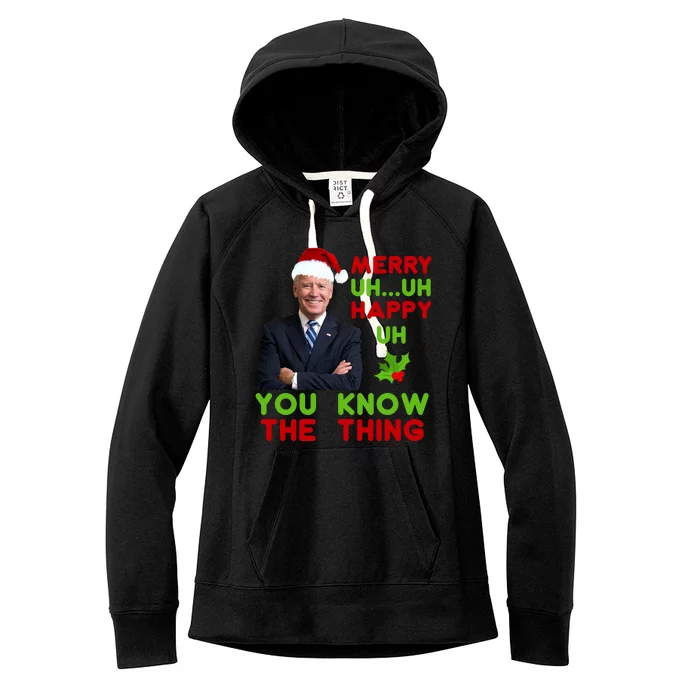 Funny Joe Biden Christmas Women's Fleece Hoodie