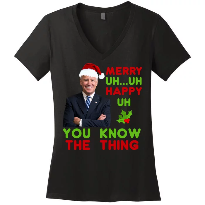 Funny Joe Biden Christmas Women's V-Neck T-Shirt