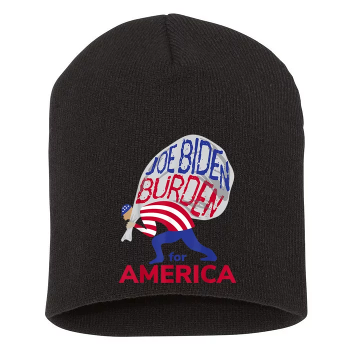 Funny Joe Biden Burden Vote Trump 2024 Pro Election Choice Short Acrylic Beanie