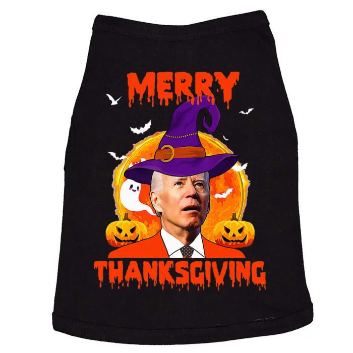 Funny Joe Biden Merry Thanksgiving Confused Happy Halloween Doggie Tank