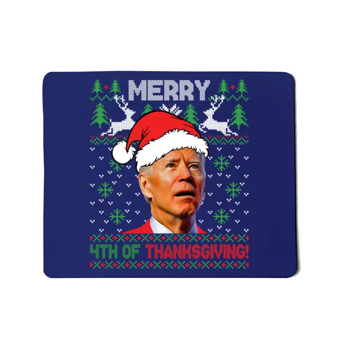 Funny Joe Biden Merry Thanksgiving Ugly Christmas Sweater Mousepad