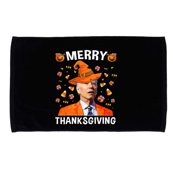 Funny Joe Biden Happy Halloween Merry Thanksgiving Microfiber Hand Towel