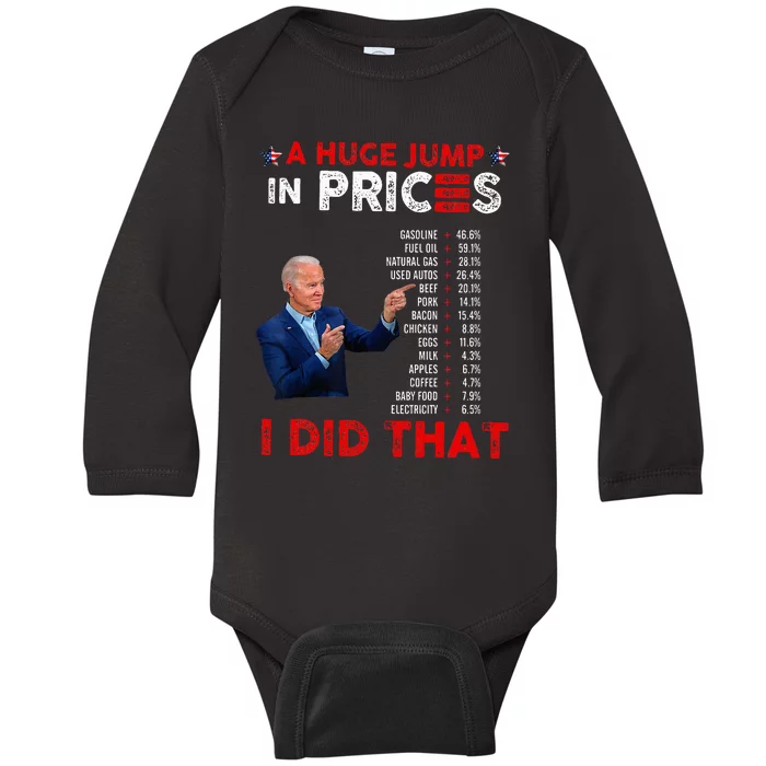 Funny Joe Biden Us Crisis I Did That Anti Biden Liberals Baby Long Sleeve Bodysuit