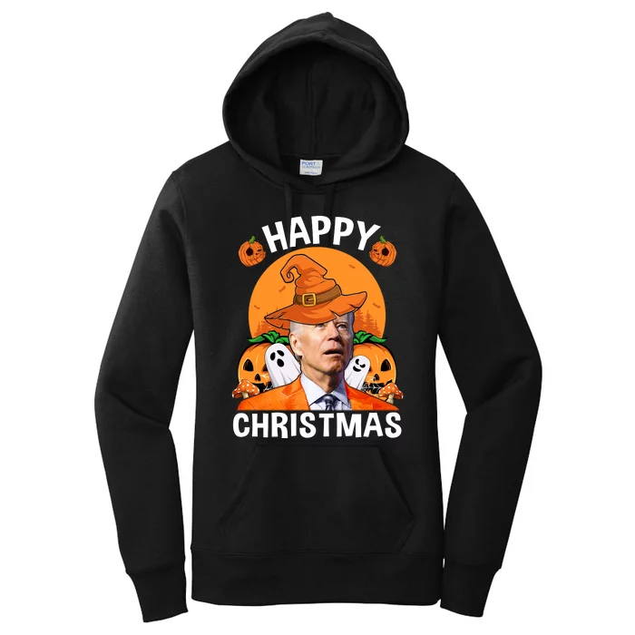 Funny Joe Biden Happy Halloween Happy Christmas Women's Pullover Hoodie