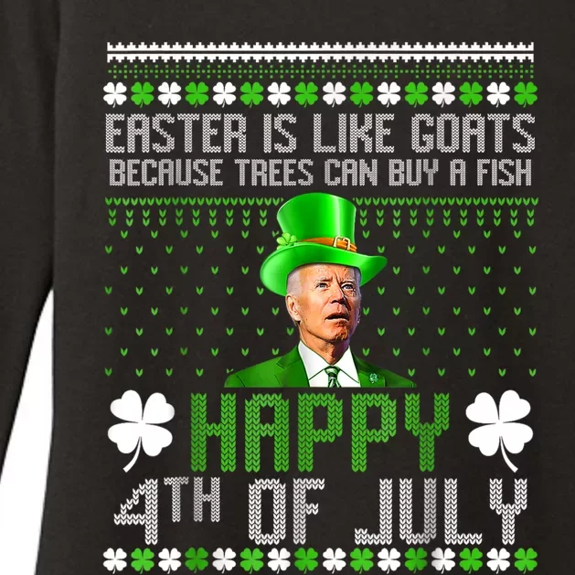 Funny Joe Biden Happy 4th Of July Confused St Patricks Day Womens CVC Long Sleeve Shirt