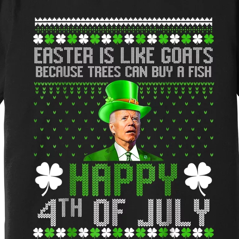 Funny Joe Biden Happy 4th Of July Confused St Patricks Day Premium T-Shirt