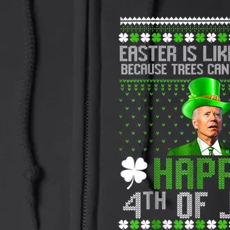 Funny Joe Biden Happy 4th Of July Confused St Patricks Day Full Zip Hoodie