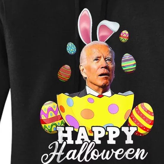 Funny Joe Biden Happy Halloween Confused Easter Biden Bunny Women's Pullover Hoodie