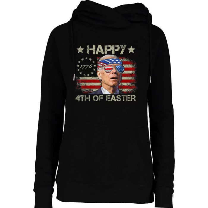 Funny Joe Biden 4th Of July Happy 4th Of Easter Us Flag Womens Funnel Neck Pullover Hood