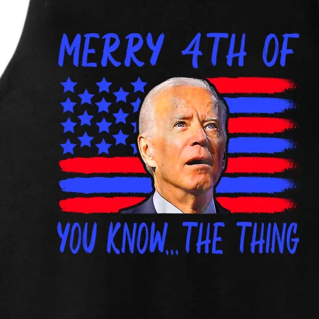 Funny Joe Biden Happy 4th Of July Great Gift Ladies Tri-Blend Wicking Tank