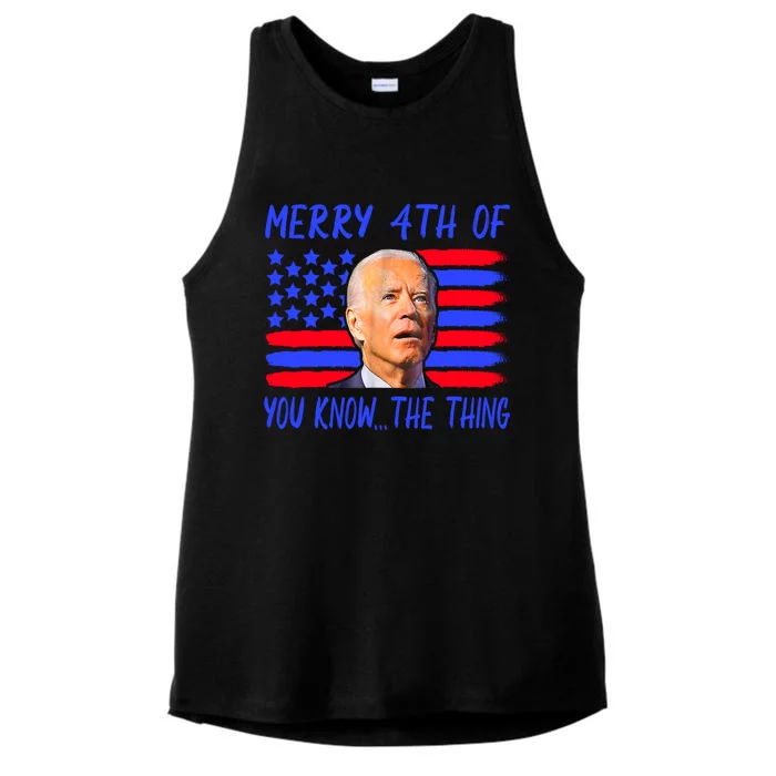 Funny Joe Biden Happy 4th Of July Great Gift Ladies Tri-Blend Wicking Tank