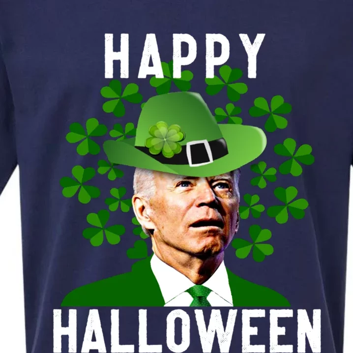 Funny Joe Biden St Patricks Day Confused Halloween Biden Sueded Cloud Jersey T-Shirt