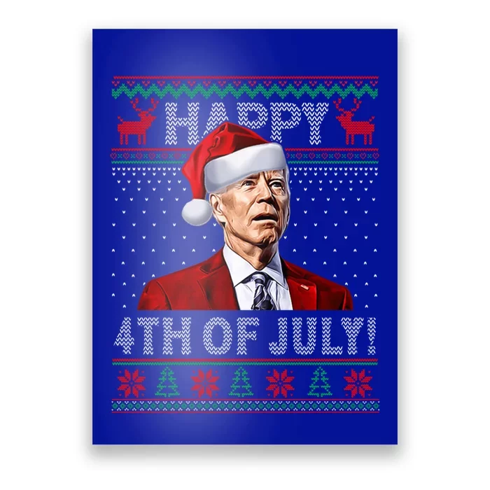 Funny Joe Biden Happy 4th Of July Ugly Christmas Gift Poster