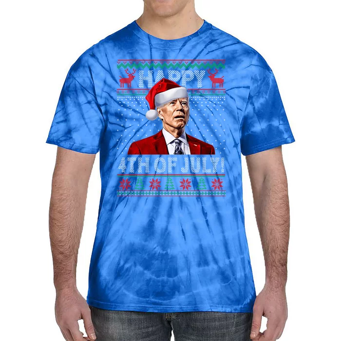 Funny Joe Biden Happy 4th Of July Ugly Christmas Gift Tie-Dye T-Shirt