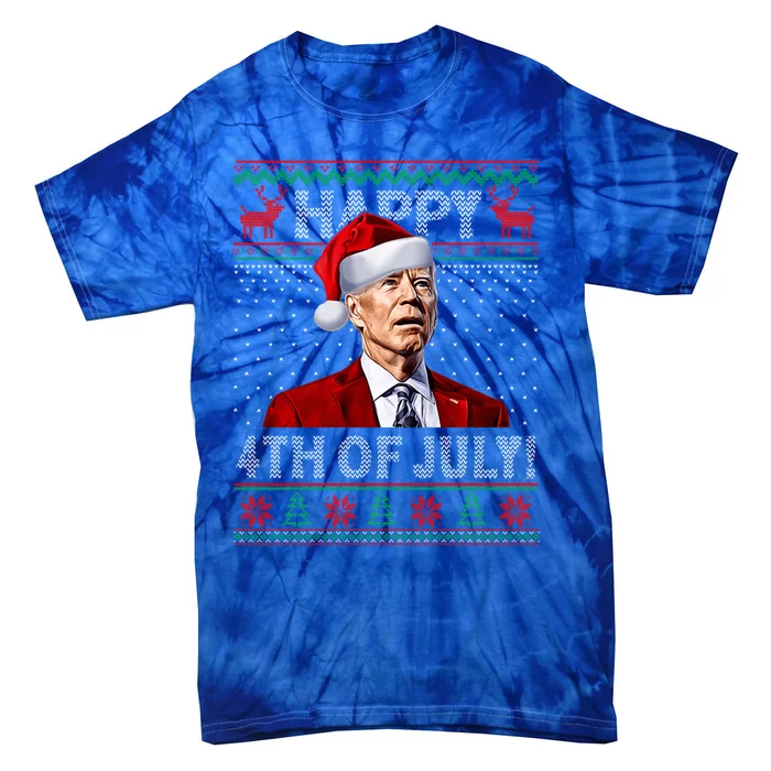 Funny Joe Biden Happy 4th Of July Ugly Christmas Gift Tie-Dye T-Shirt