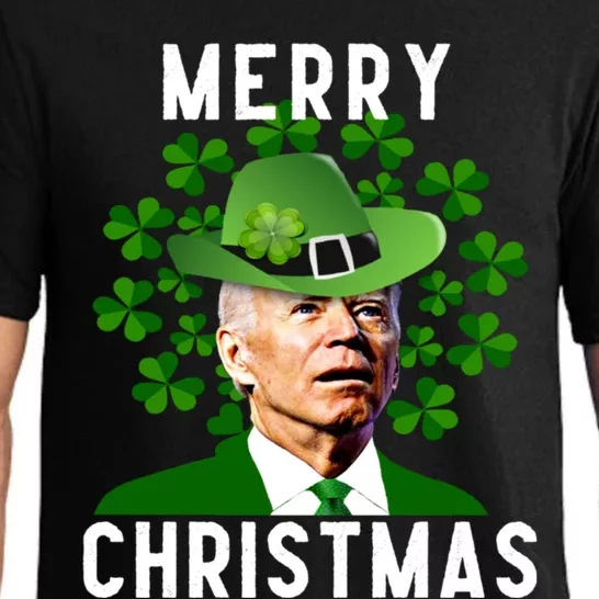 Funny Joe Biden Merry Christmas Confused St Patricks Day Pajama Set